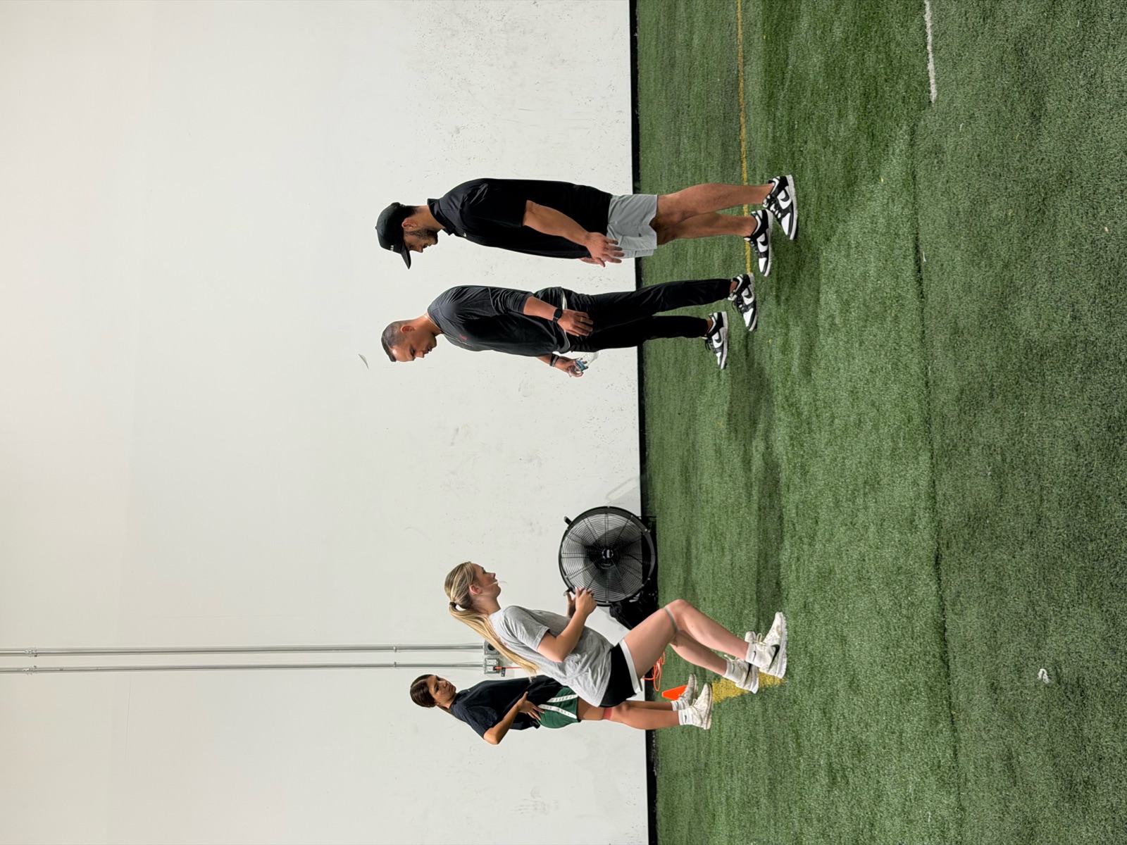 Resistance band work on the turf at Valor Sports Academy